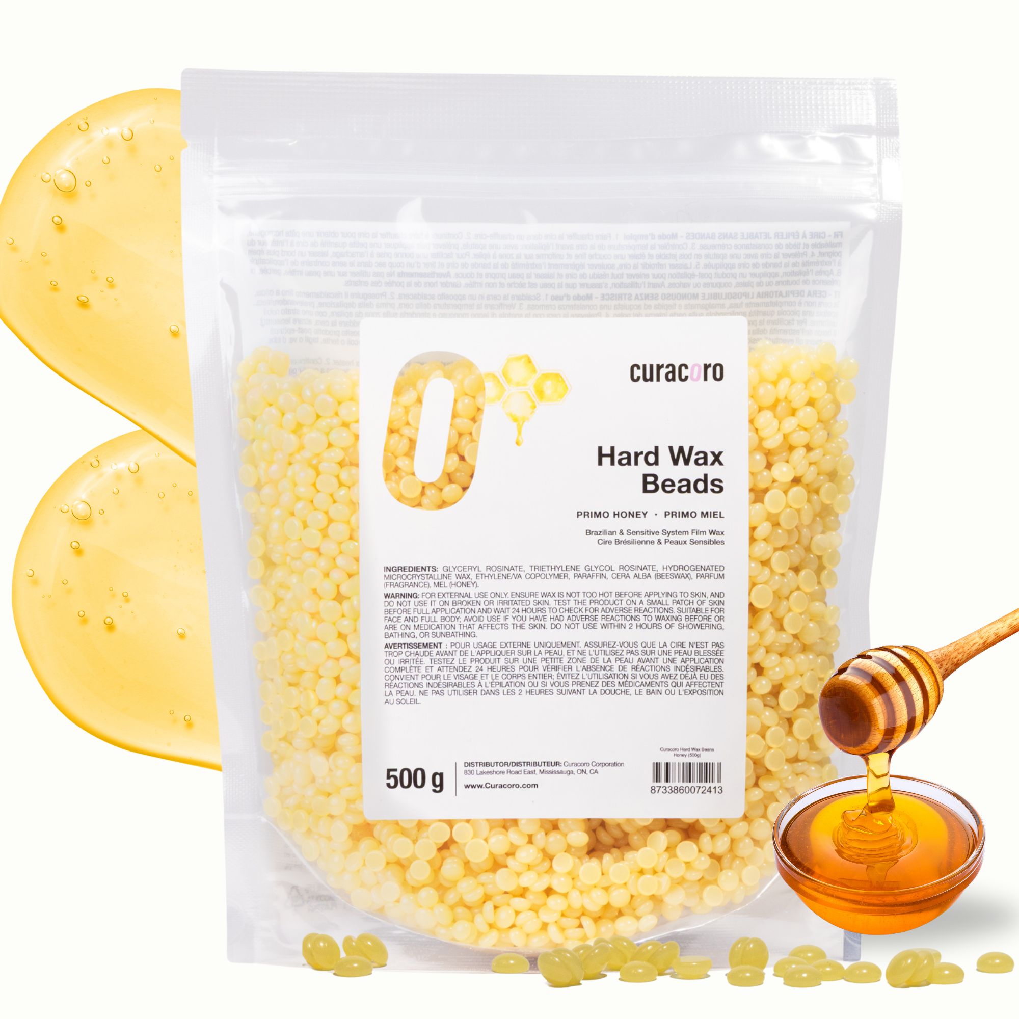 Curacoro Italian Hard Wax Beans – Honey (500g)