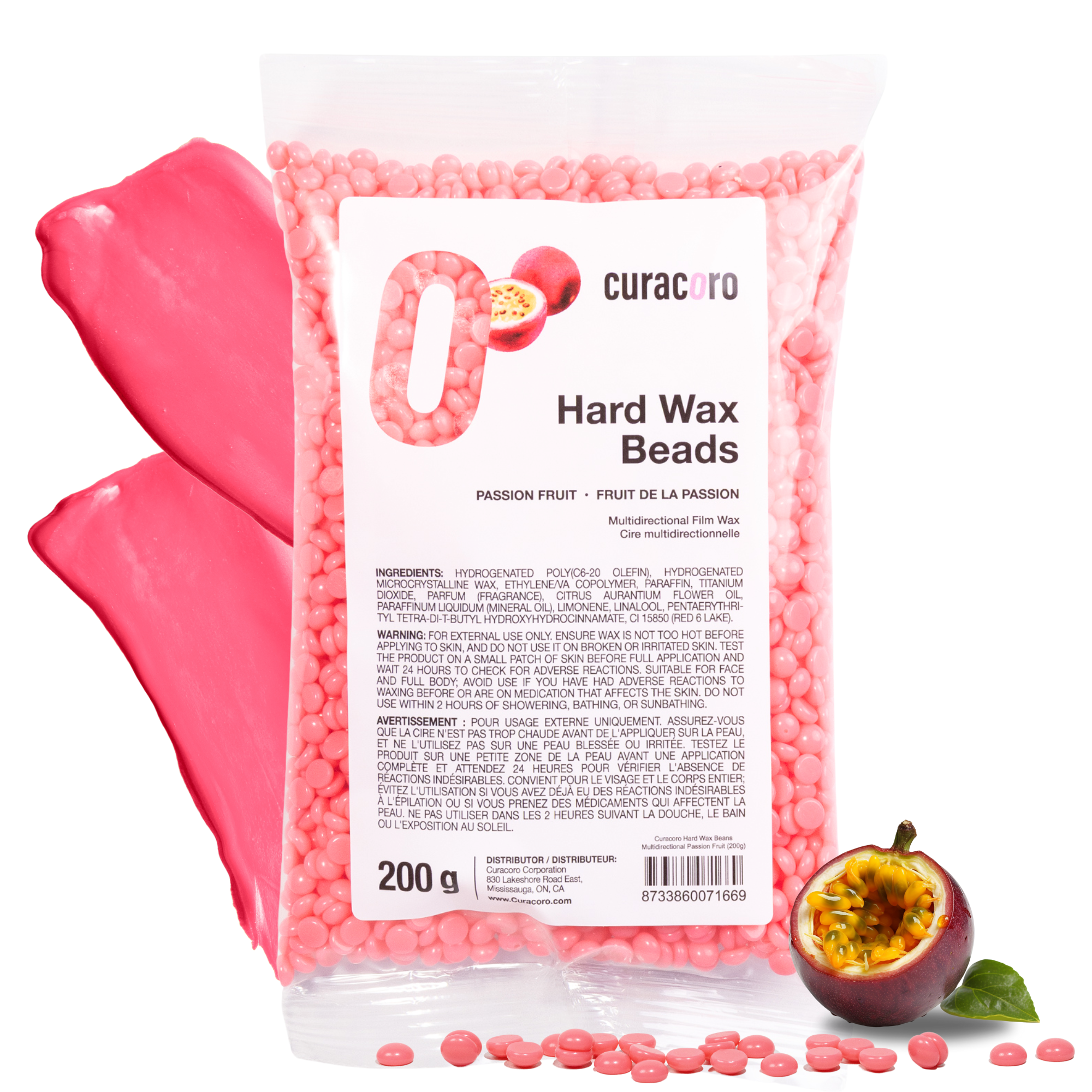 Curacoro Italian Hard Wax Beans - Multidirectional - Passion Fruit (200g)