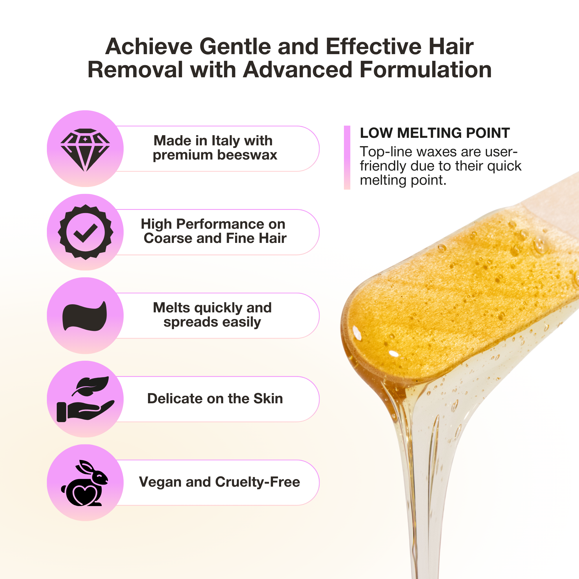 Curacoro Italian Hard Wax Beans – Honey (500g)