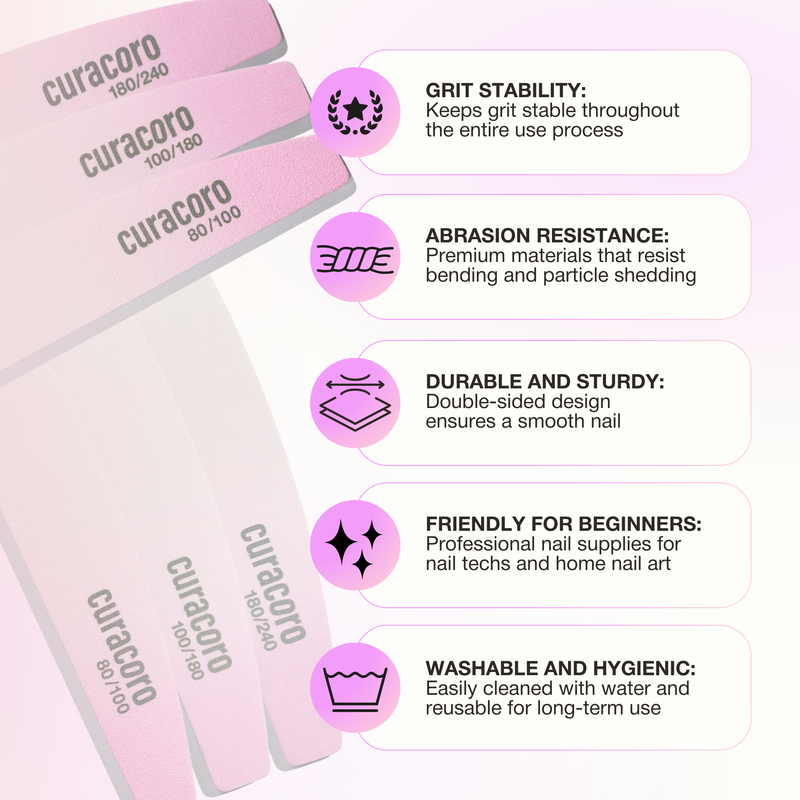 Limas de uñas de doble cara - Calidad profesional | Paquete de 10