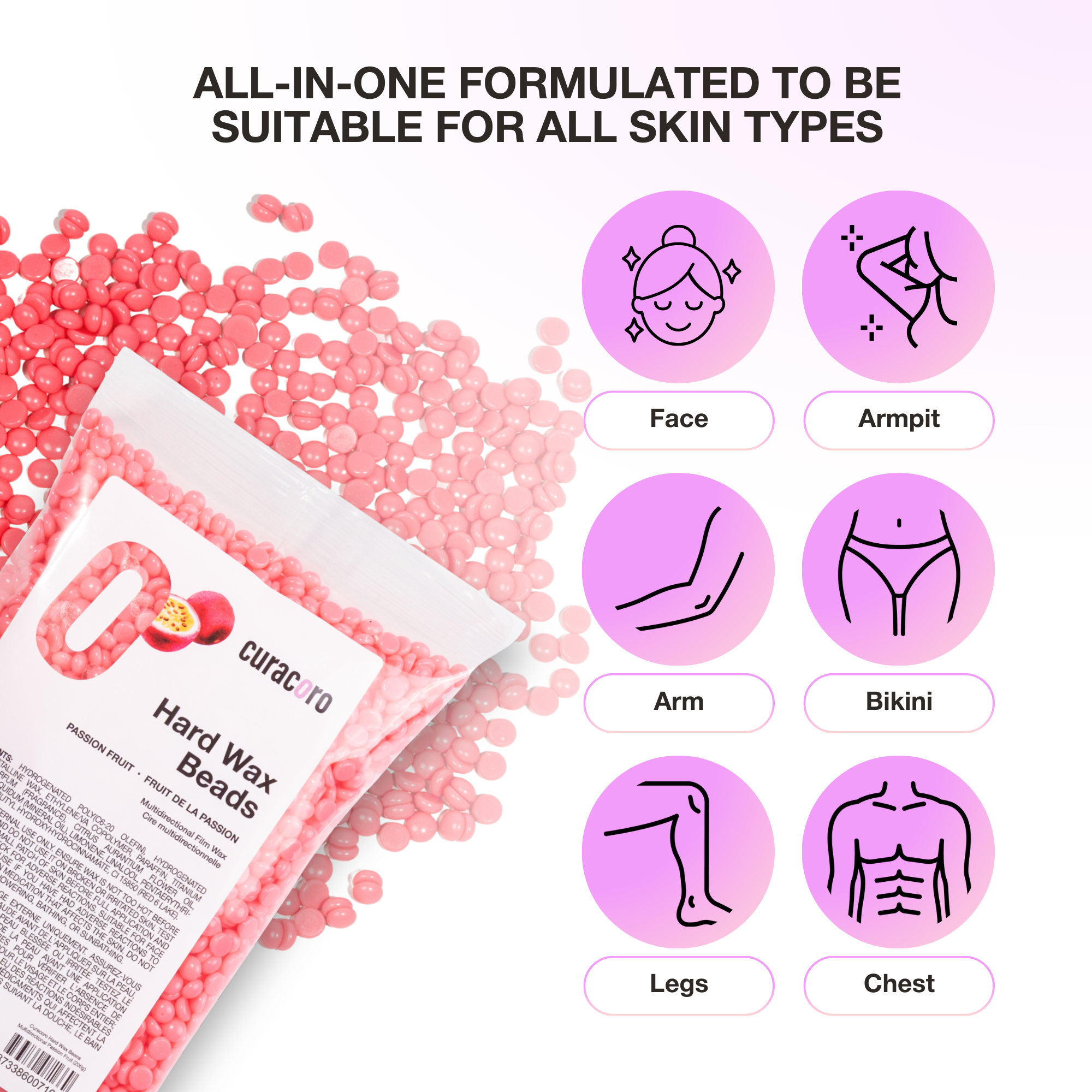 Curacoro Italian Hard Wax Beans - Multidirectional - Passion Fruit (200g)