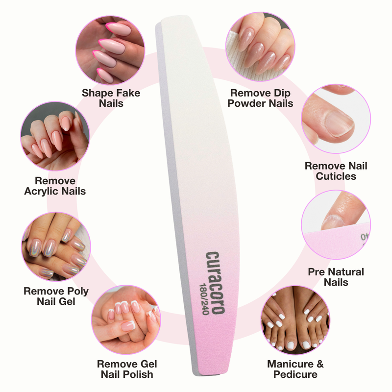 Limas de uñas de doble cara - Calidad profesional | Paquete de 10