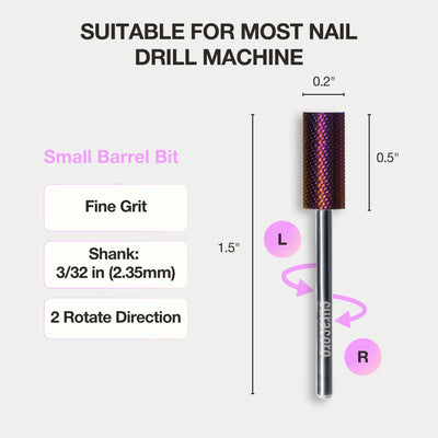 Nail Drill Bit Small Barrel Bit (Fine) 3/32"