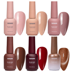 Cozy Nude Beige - Solid and Cat Eye Color Gel Nail Collection (6 Shades / 15ml Each)