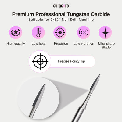 Cuticle Nail Drill Bit - Flame Polygon Bits 1.2mm