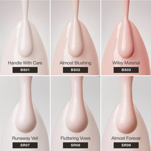 Bare Beauty Collection - Solid and Syrup Color Gel Nail Collection (6 Shades / 15ml Each)