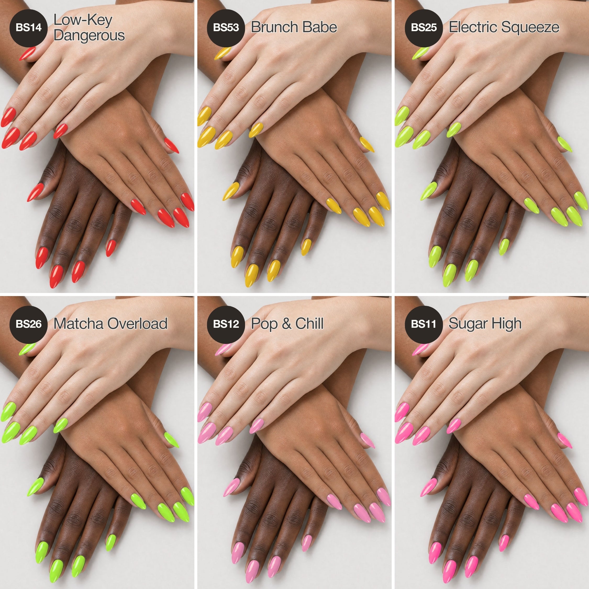Neon Pop - Solid Gel Nail Collection (6 Shades / 15ml Each)