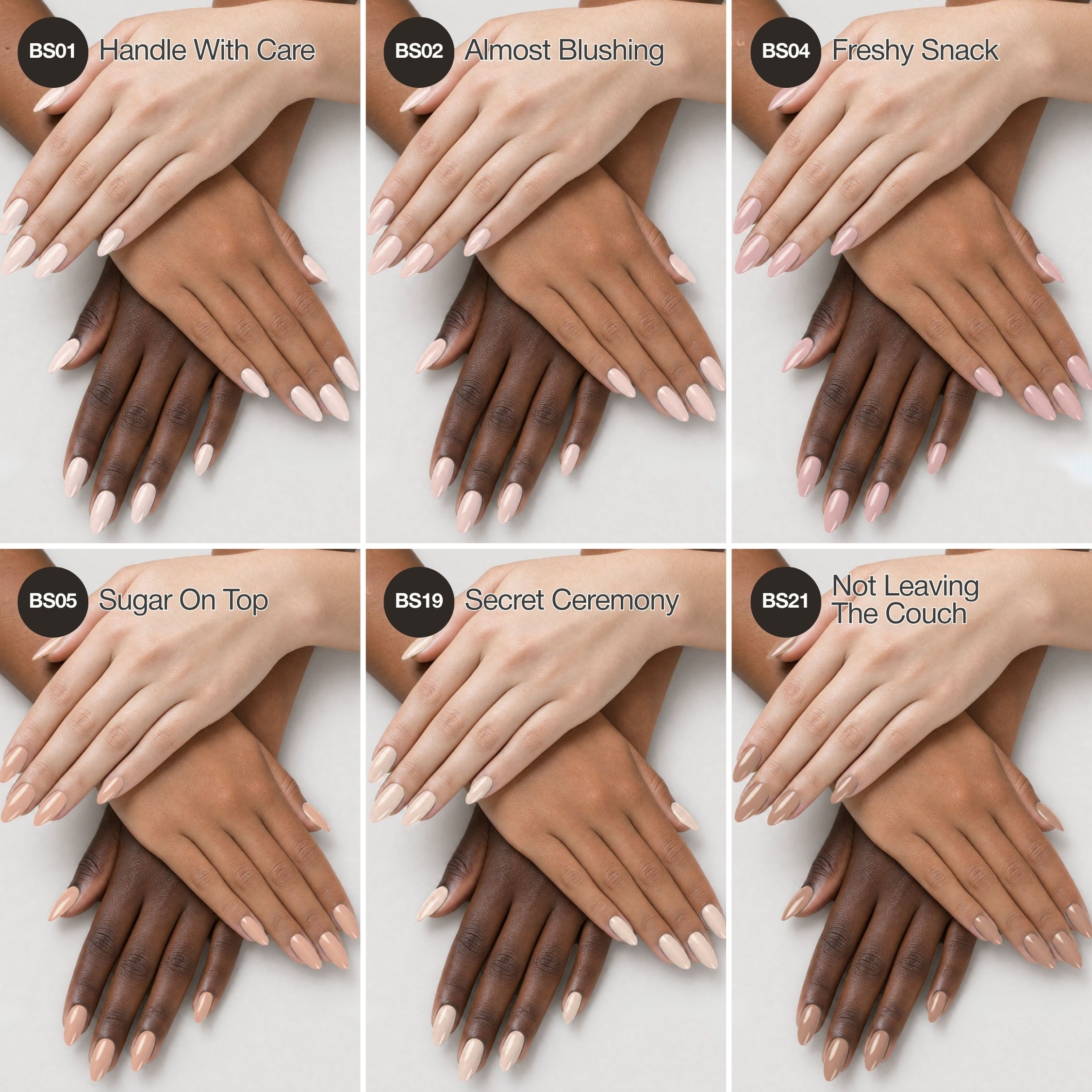 Everyday Nude - Solid Color Gel Nail Collection (6 Shades / 15ml Each)