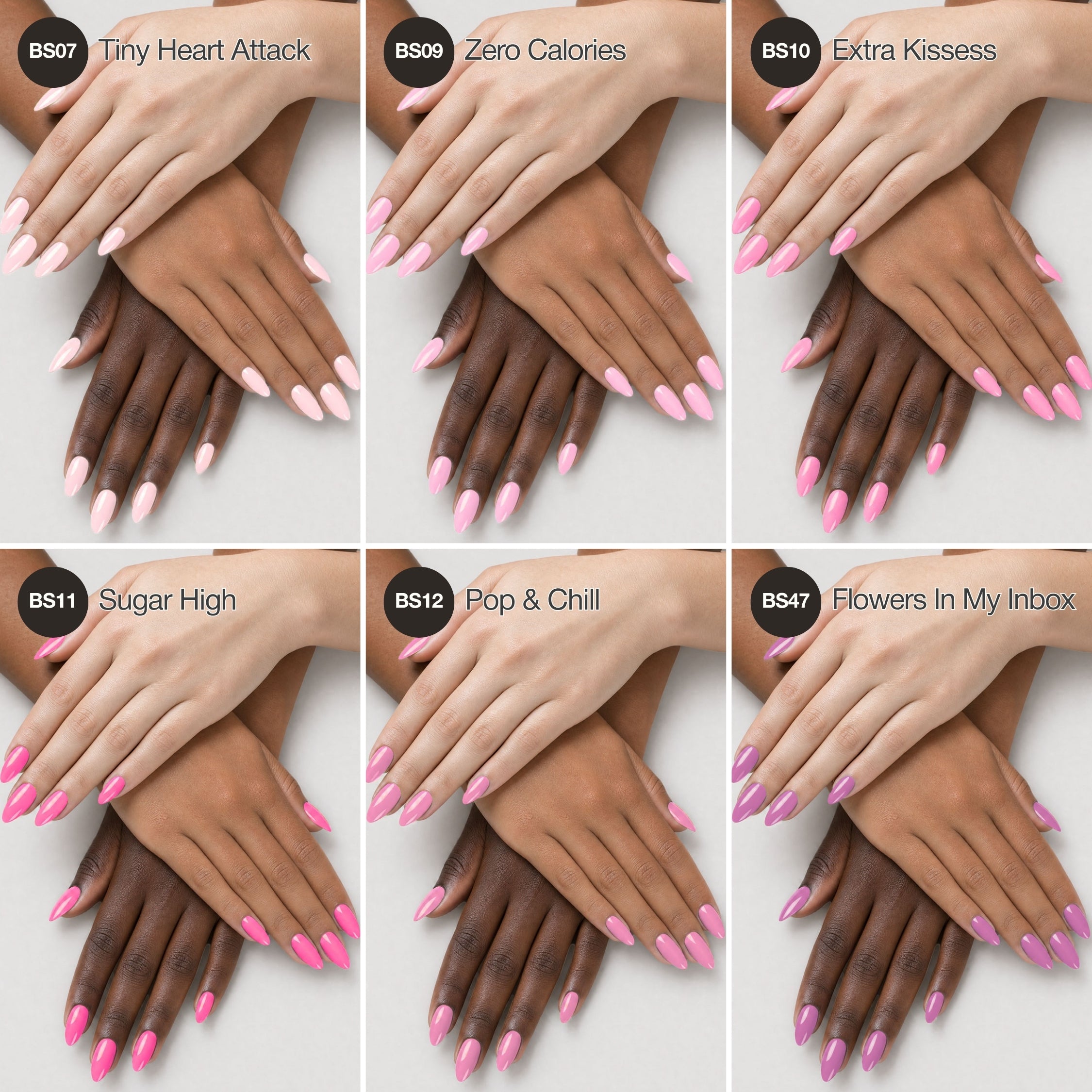 Pretty in Pink - Solid Gel Nail Collection (6 Shades / 15ml Each)