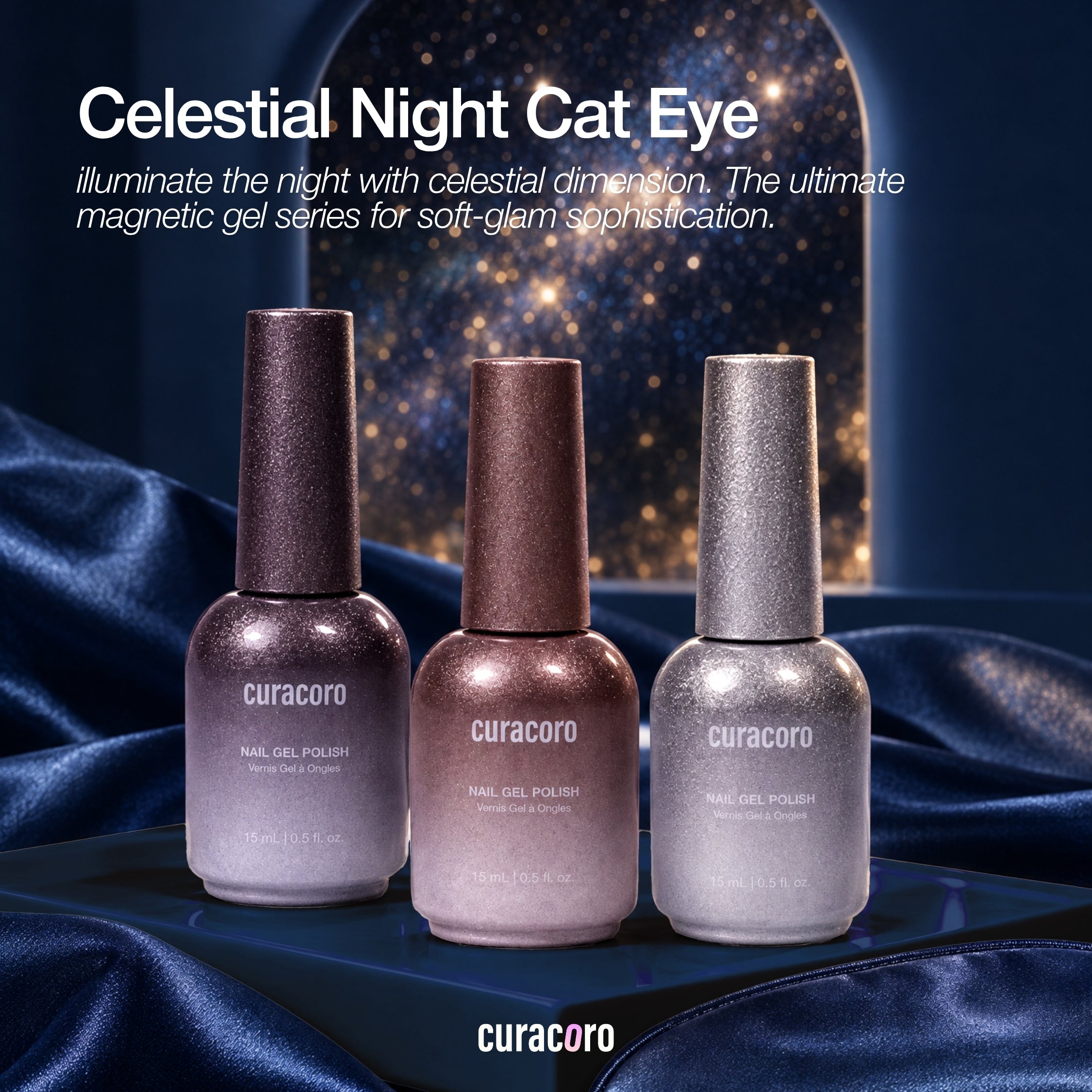 Celestial Night - Cat Eye Color Gel Nail Collection (6 Shades / 15ml Each)