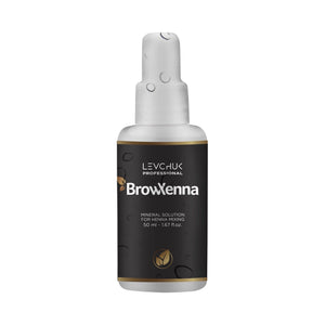 BrowXenna® Brow henna Mineral Solutions for henna mixing bottle 50ml displayed on white background 