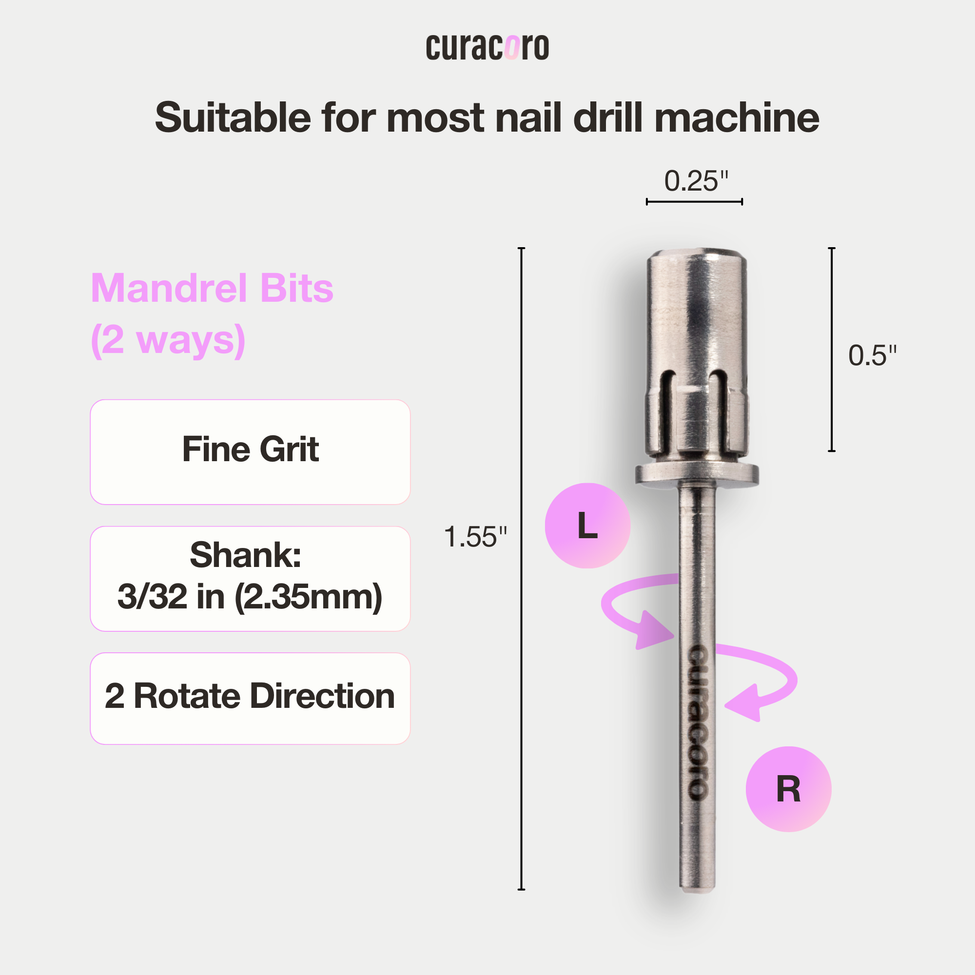 Nail Drill Bit - Big Mandrel