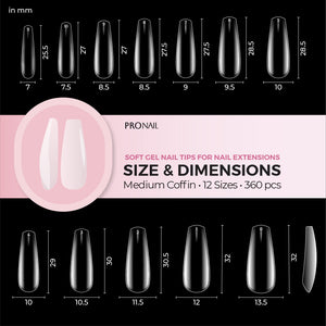 Soft Gel Tips - Coffin for nail extension 