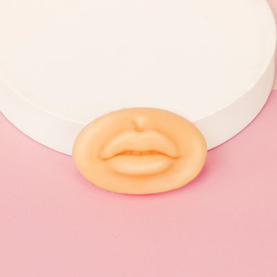 Style 1 of 3D Silicone Lips standing in front of a pink background.