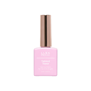 LLBA Tabloid Tease Gel Polish bottle on a light background.