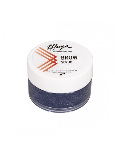 Thuya Brow Scrub gently exfoliates skin, removing impurities and preparing brows for smooth and even treatments.