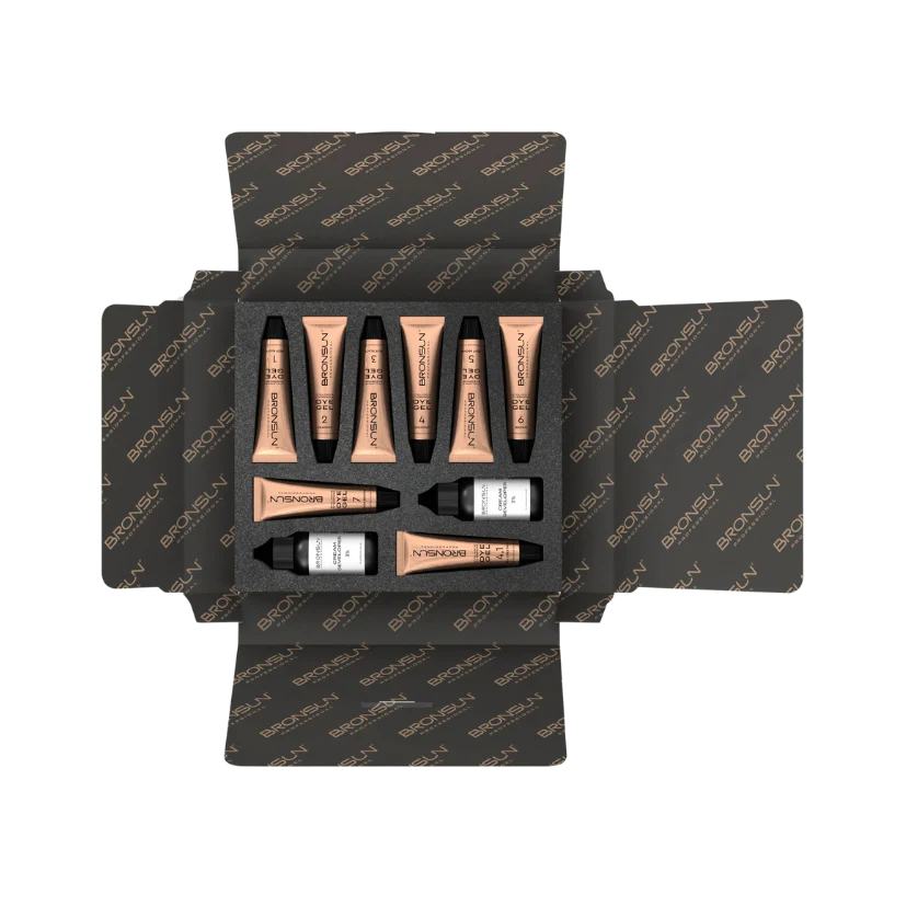 Gel Dye Set with Developer BRONSUN (8 dye colours and 2 developers) - New packaging