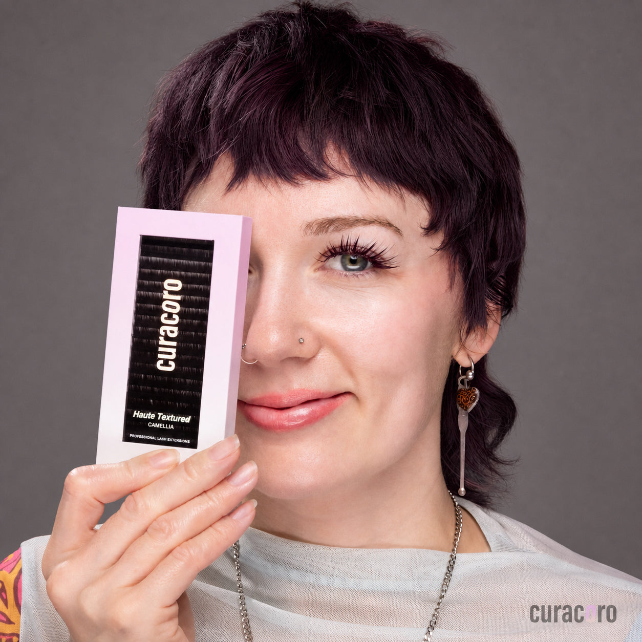 Haute Textured Cashmere Camellia Lashes 0.07 - Wine Berry Brown (Cashmere material)