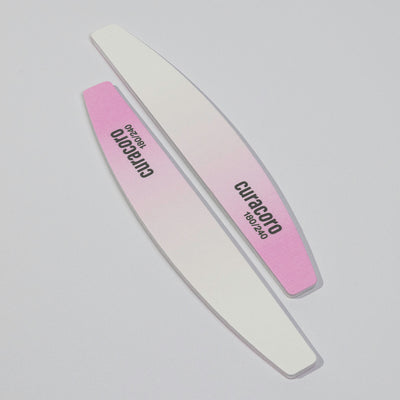 Two Dual-Sided Nail Files Over White Background