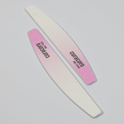 Two Dual-Sided Nail Files Over White Background