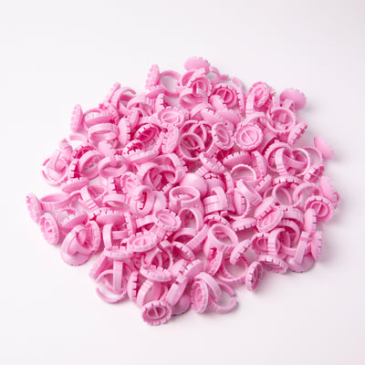 Pink Glue Rings (100 pcs)