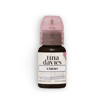 Tina Davies Brow Pigments Ebony bottle display 