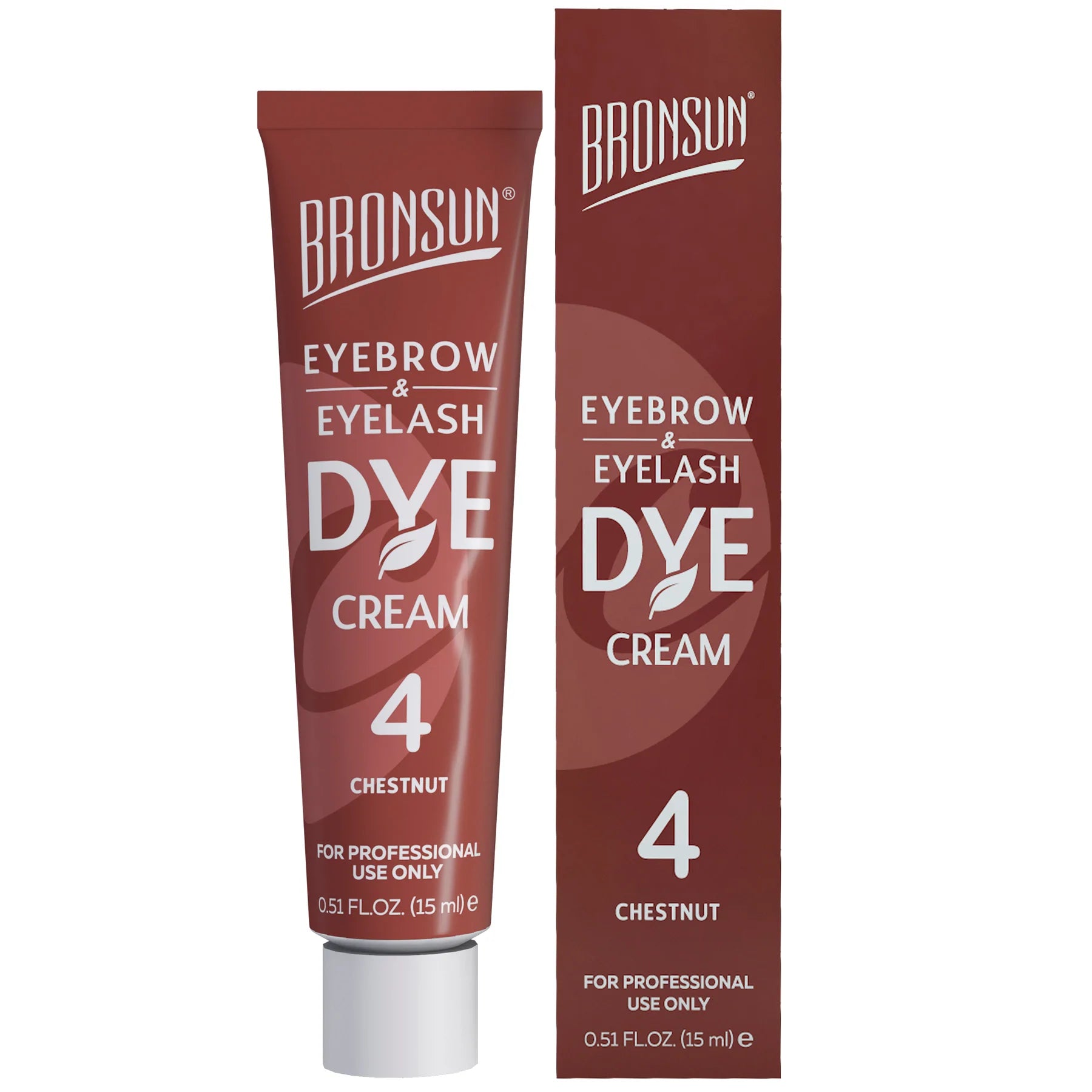 Bronsun Brow and Lash Cream Dye - Chestnut #4, 15ml - product display 