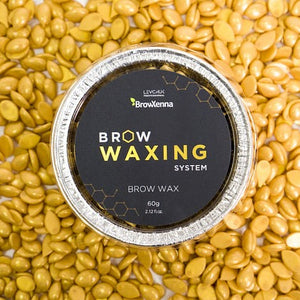 Facial hair removal wax pack with wax beads displayed on a background