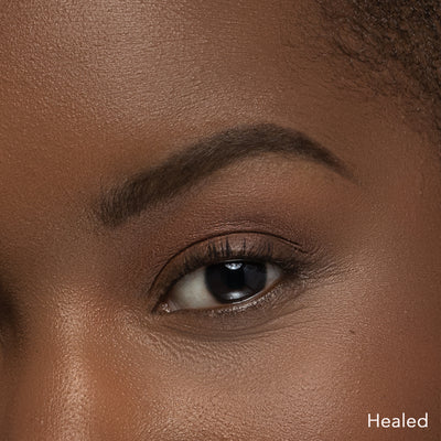 Brow Pigments Ebony applied on model's brow 