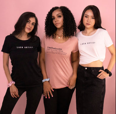 All three t-shirt styles on three different models.