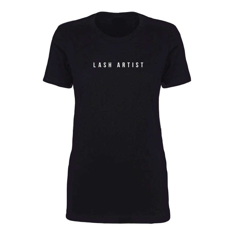 Lash Artist T-Shirt colour black in front of white background.