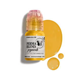 PERMA BLEND soft yellow Corrector bottle on swatch 